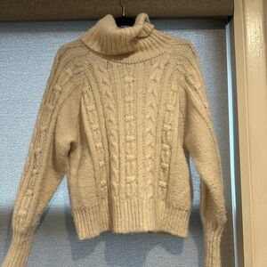 a new day Cable Knit Turtleneck Sweater - Cream